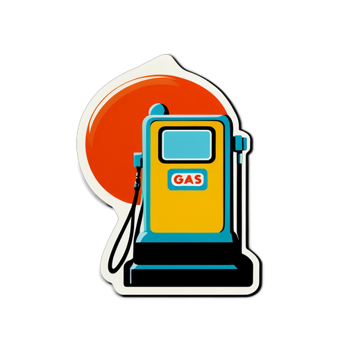 レトロガソリンスタンドサイン風ステッカー