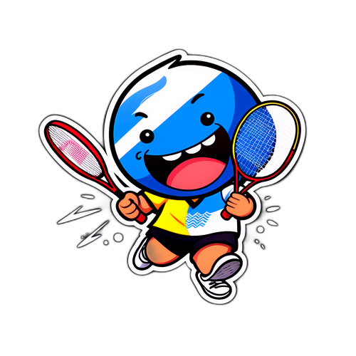 Stiker Karakter Badminton Sporty
