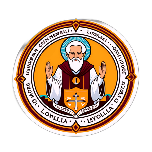 Diseño de sticker que simboliza la unidad y el espíritu de Loyola