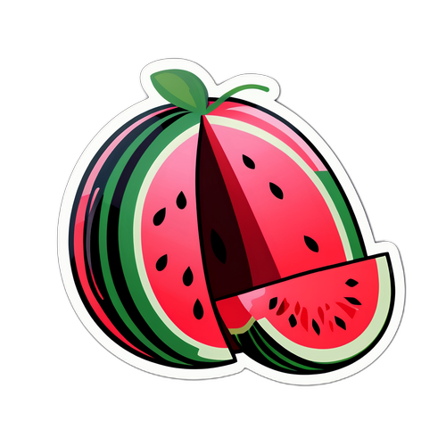 여름의 즐거움 - 반으로 자른 수박