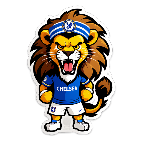 Stiker Macan Chelsea yang Fierce dengan Headband