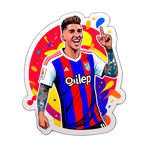 Calcomanía de 'Milton Giménez' en celebración