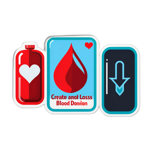 比较献血与失血的贴纸