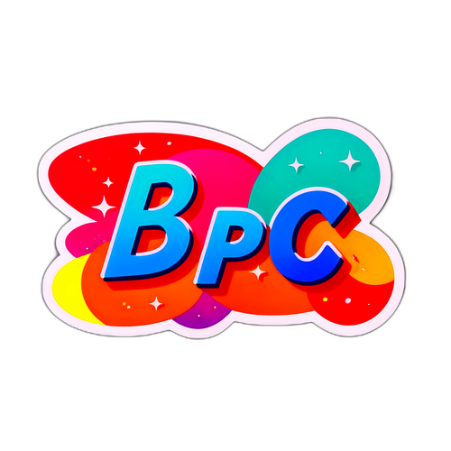 A adesivo colorido com as letras 'BPC'