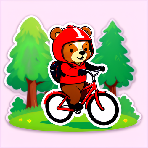 騎自行車的熊貼圖