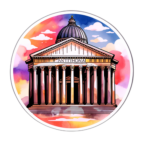 Adesivo del Pantheon in Stile Acquerello