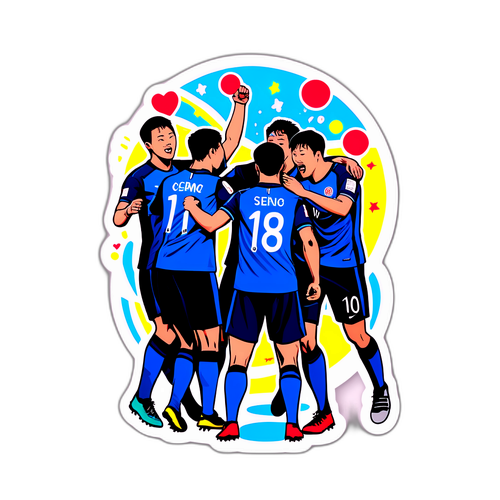 김하성 선수와 동료들의 축하 장면 스티커