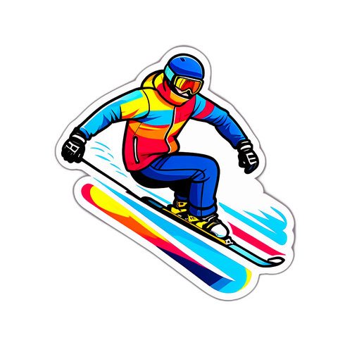 Vibrerende Vinter Sports Sticker