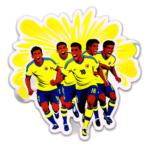 Sticker que representa la energía de un partido entre América y Bucaramanga