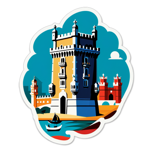 Sticker ya Alama ya Liga Portugal na Mnara wa Belem