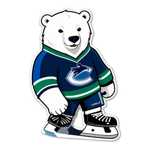 Incroyable ! Découvrez le Sticker Exclusive des Canucks de Vancouver avec un Ours Polaire Stylisé !