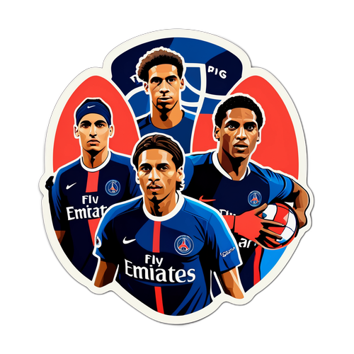 Sticker retro cu jucătorii iconici ai PSG