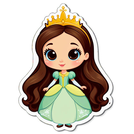 Cute Long Hair Princess Sticker