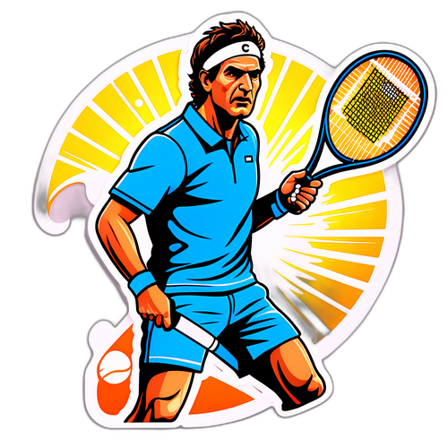 Adesivo di Flavio Cobolli con racchetta da tennis