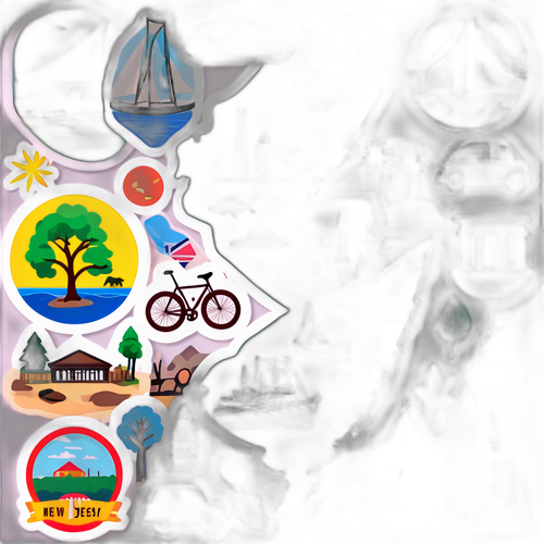 Sticker z symbolami stanu New Jersey