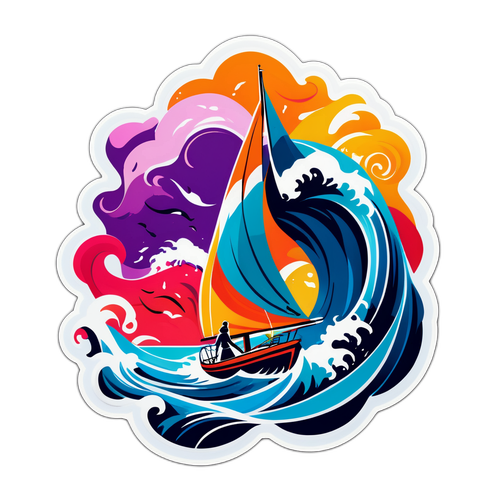Ein dynamisches Stickerdesign mit Lara Vadlau beim Segeln