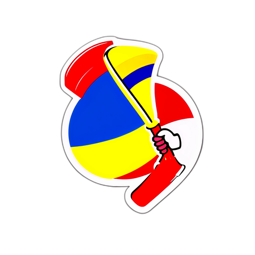 Suporter Român cu Vuvuzelă