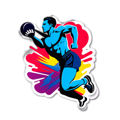 Sticker cu atleți în antrenament intens