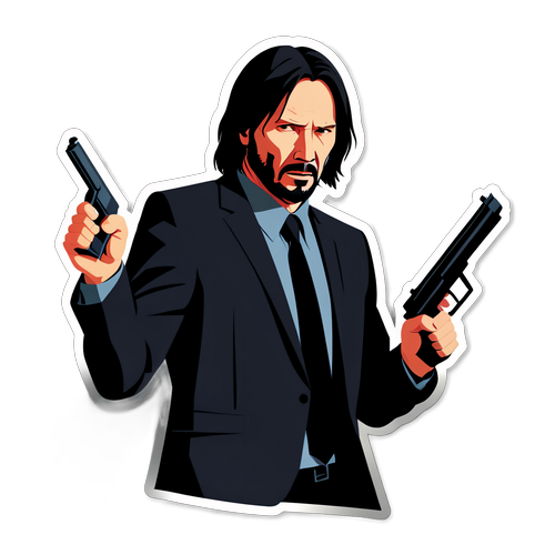 Shocking Silhouette: John Wick's Dark Legacy Captured in Minimalist Art!