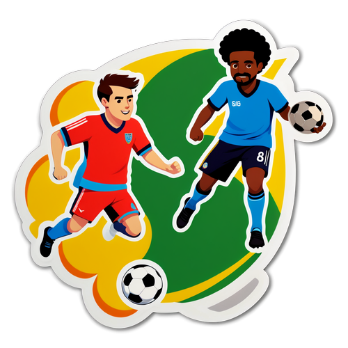 Stiker Karakter Sepak Bola Berwarna Ceria