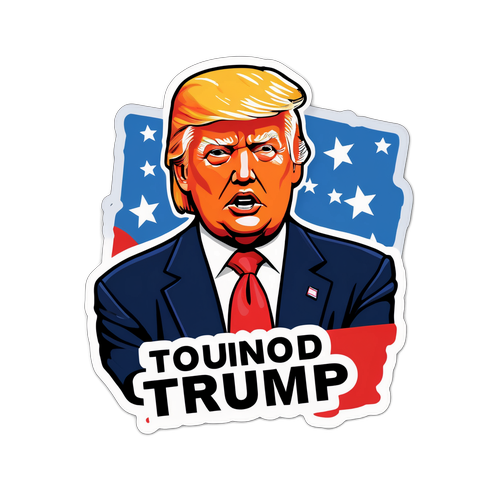 Δυνατός, τολμηρός αυτοκόλλητο Donald Trump
