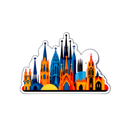 Tem Minimalist Kiến Trúc Skyline Barcelona