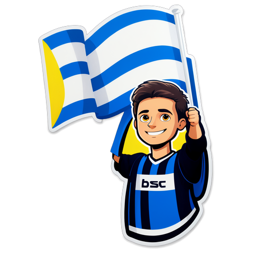 Stolz und Leidenschaft: Hertha BSC Fan im Cartoon-Stil