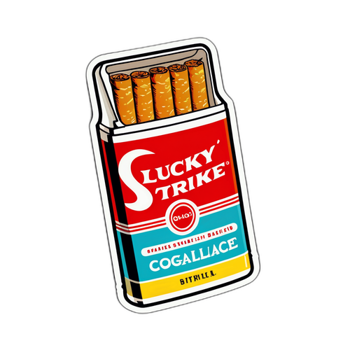 Retro İlhamlı Şanslı Vuruş Sigara Paketi Sticker'ı