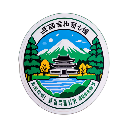 전북대학교의 아름다운 자연 경관을 그린 스티커