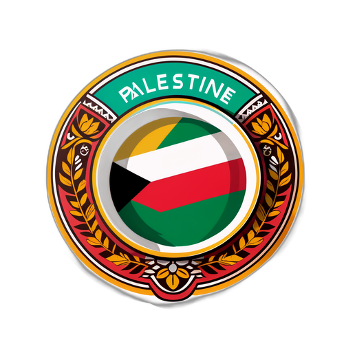 Autocollant de Palestine avec des symboles culturels