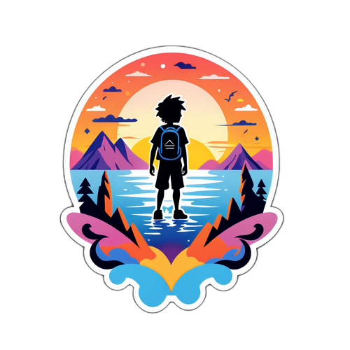 Minimalist Sora med solnedgång