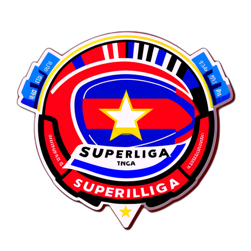 Sticker Superliga cu Steagurile Echipei