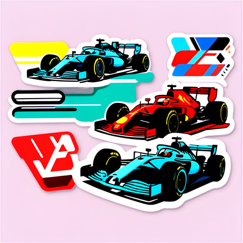 Σκηνές από τον αγώνα Formula 1 σε στυλ κόμικ
