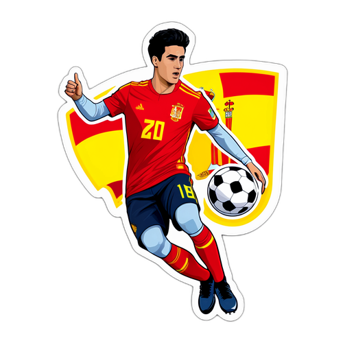 Sticker cu Mikel Merino în acțiune pe teren
