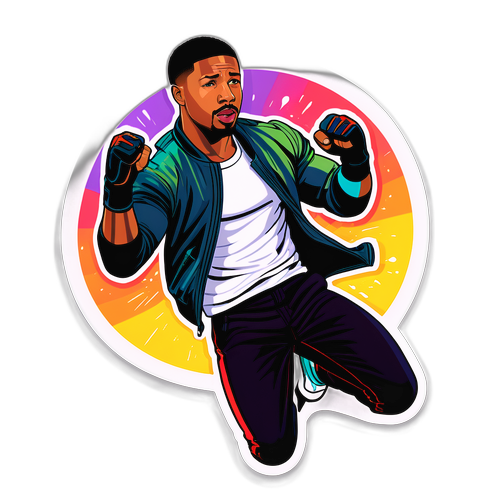 Dynamic Action Sticker of Michael B. Jordan