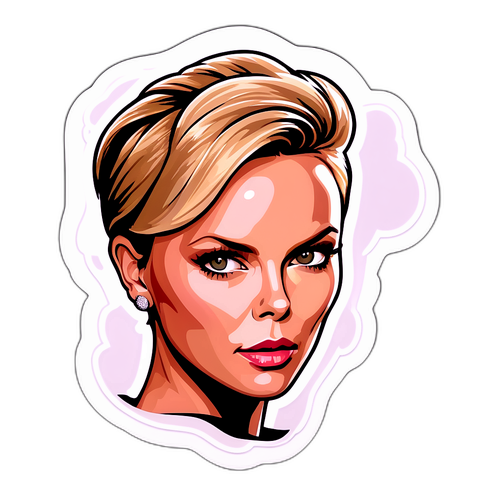 Minimalist Naklejka Charlize Theron