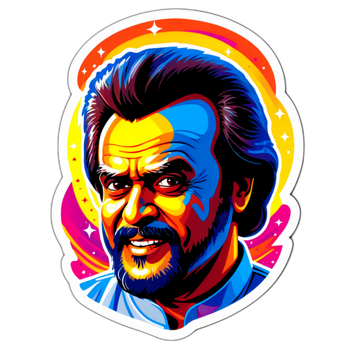 Sticker Menarik Rajinikanth dengan Gaya Sinematik