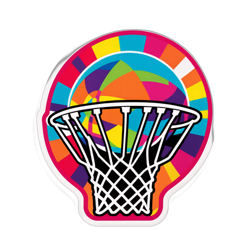Vibrant Basketball Hoop Sticker