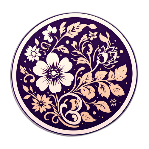 Elegantní květinový stylový sticker od Jitky Smutné
