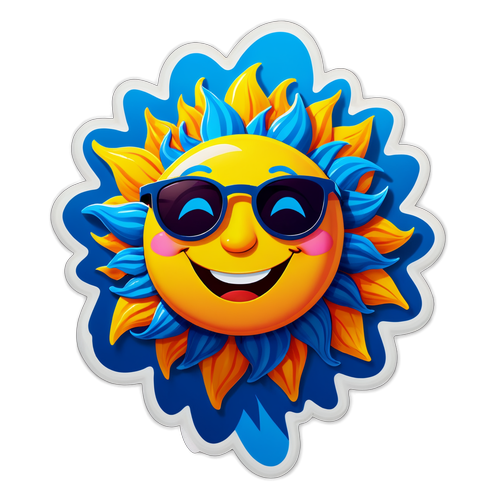 Bring a Smile to Your World with This Adorable Happy Sun Sticker!