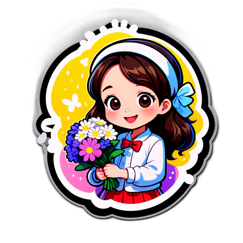 귀여운 캐릭터의 설렘을 담은 스티커