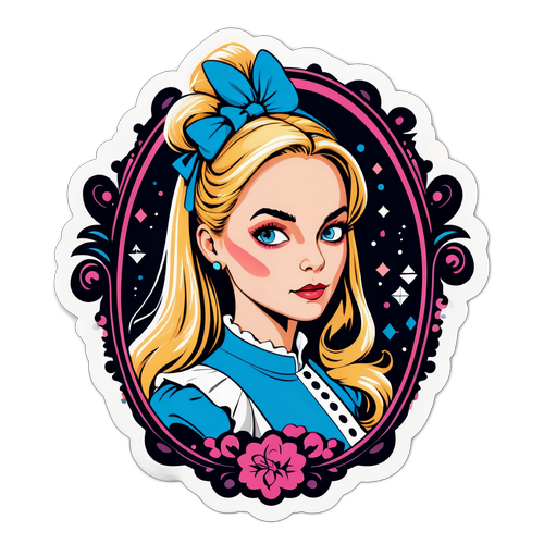 Sticker som hyllar Alice Stenlöf med mode- och skönhetselement