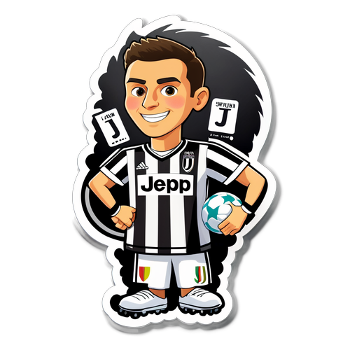 Sticker cu un fan Juventus la stadion
