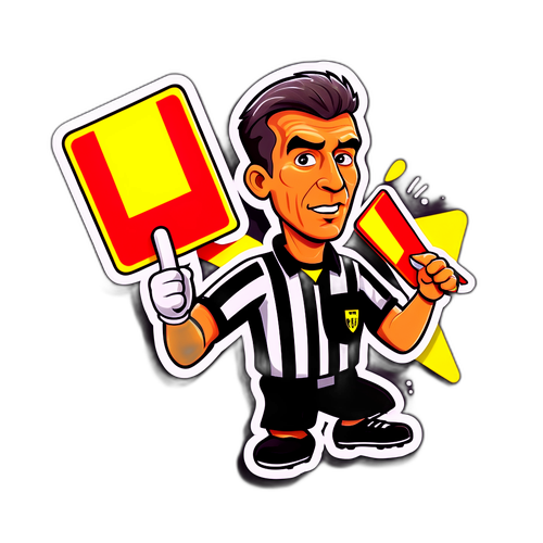 Stiker Wasit Sepak Bola dengan Sentuhan Humor