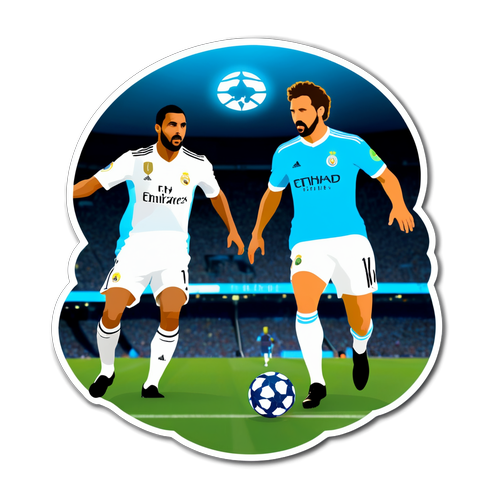 Sticker ng Dramatic na Sandali sa Man City vs Real Madrid