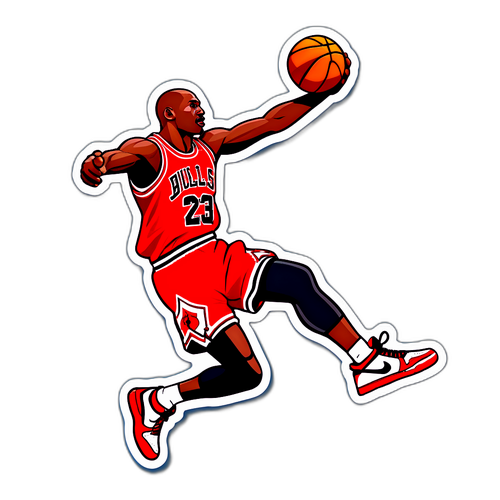 Autocollant inspiré par le dunk légendaire de Michael Jordan