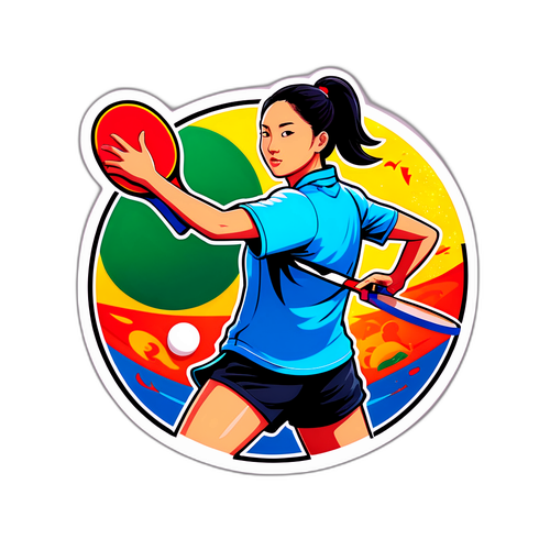 乒乓球冠军贴纸