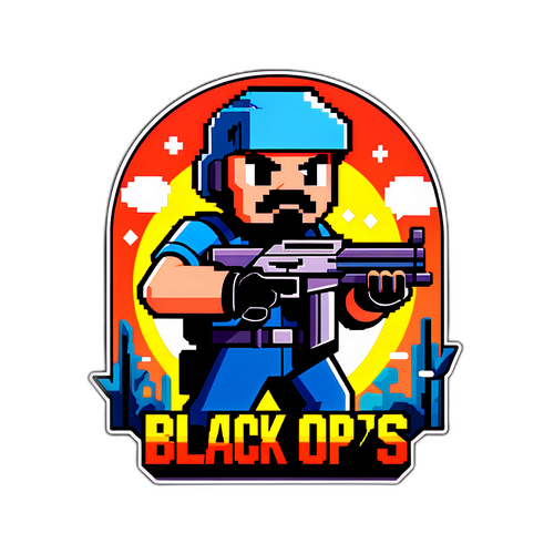 Retro spelstil klistermärke för Black Ops 7