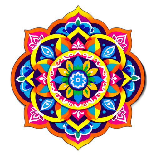 Reka Bentuk Rangoli Tradisional Deepavali dengan Teks 'Cuti Tambahan'