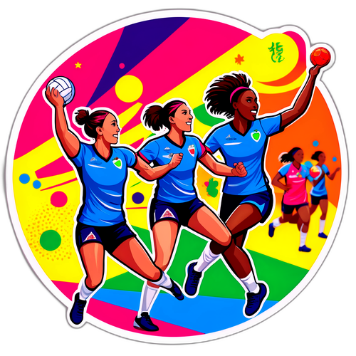Arte Comemorativa do Campeonato de Handebol Feminino